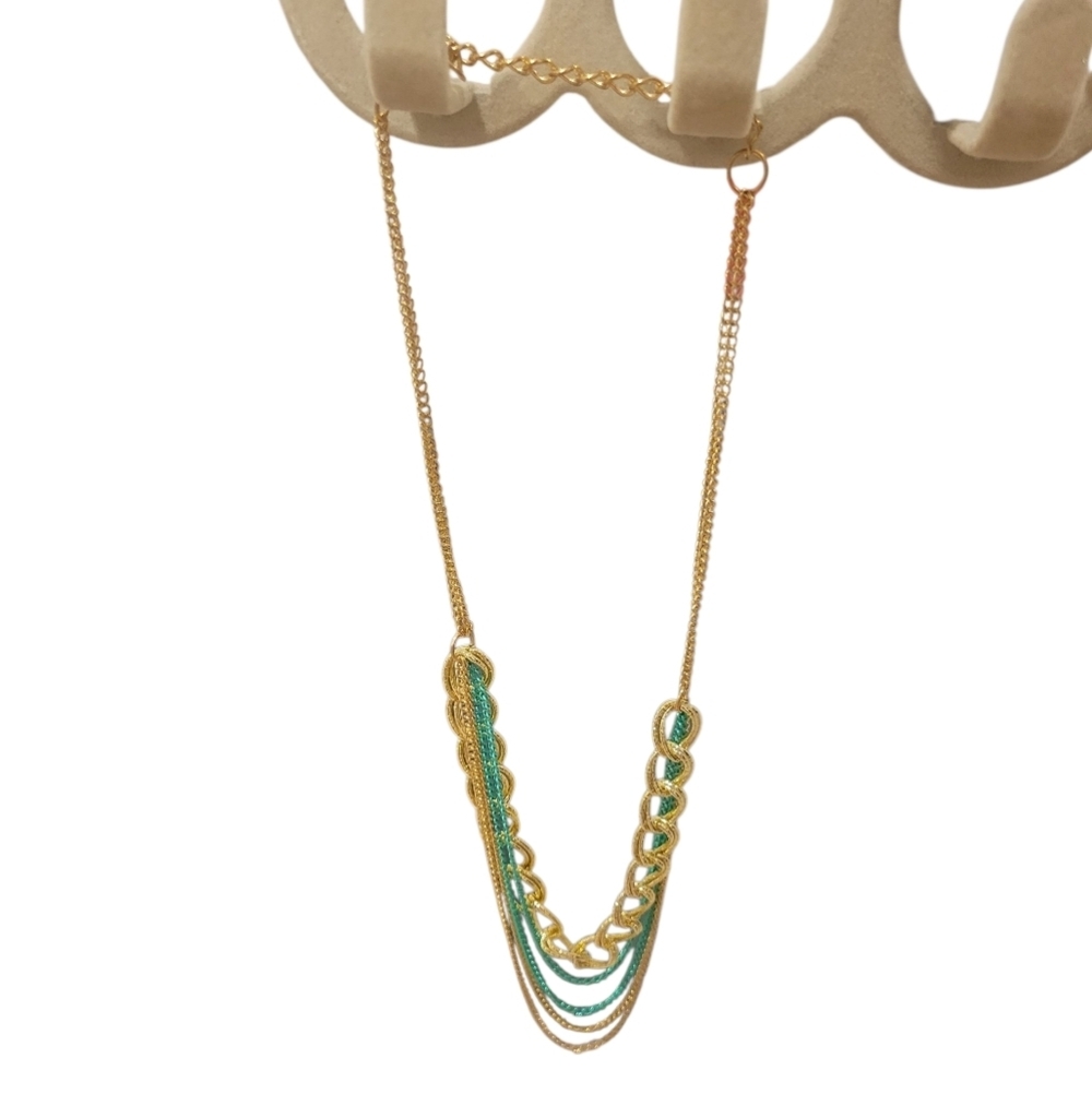 Elegant Gold and Green Necklace - Picture 1 of 1